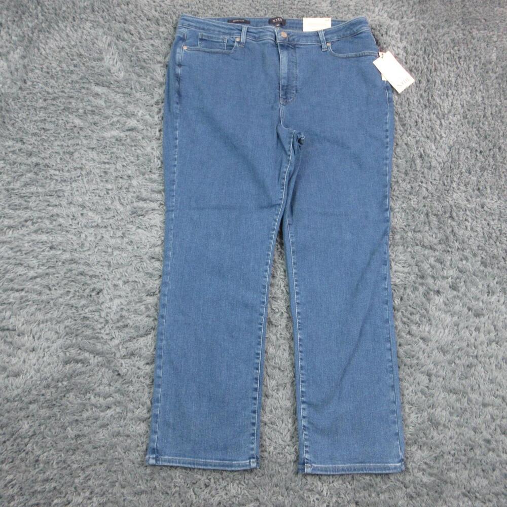 NYDJ Jeans Womens Petites 16P Blue Sheri Slim Straight High Rise 37x27.5* NWT